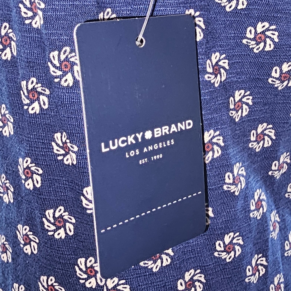 LUCKY BRAND Navy Blue Flowy Pattern Tank Top - Picture 6 of 9